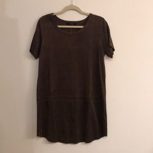 Adorable olive suede dress. Great Fall/Wntr dress